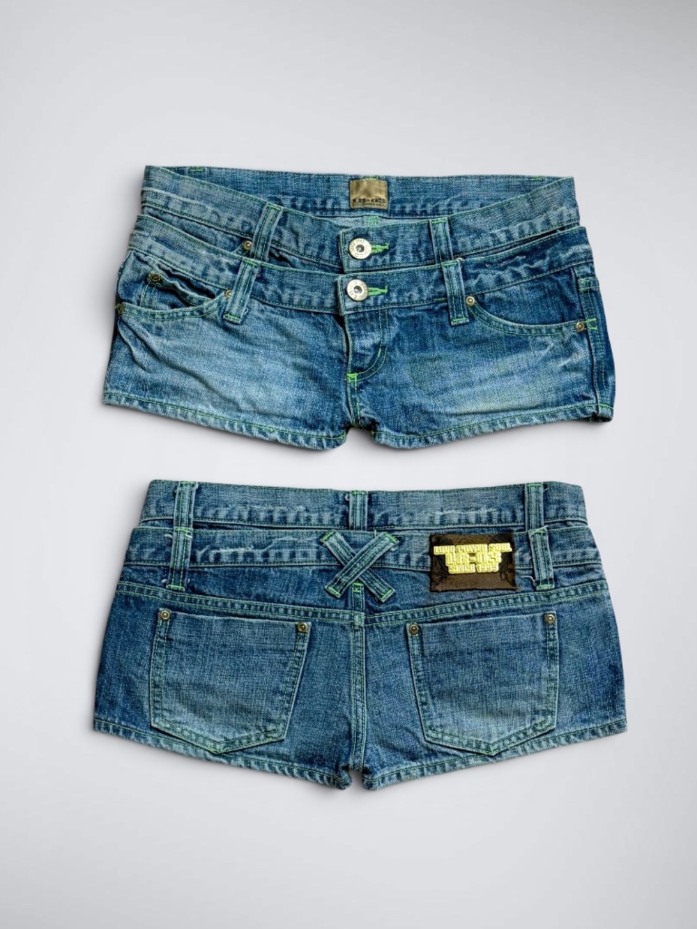 Vintage Japanese Brand Archive LB-03 Low Rise Double Waistband Denim Micro Short